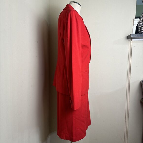 NWT Vintage Saville 2 Piece Suit Red Jacket Skirt Lined Classic Size 8 NWT - Picture 5 of 13